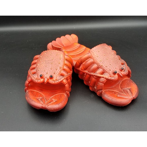 Lobster Crab Flip Flops Pool Beach Slides Mens 5/6 Womens 7/8 ~ EU 38/39 - Picture 1 of 8